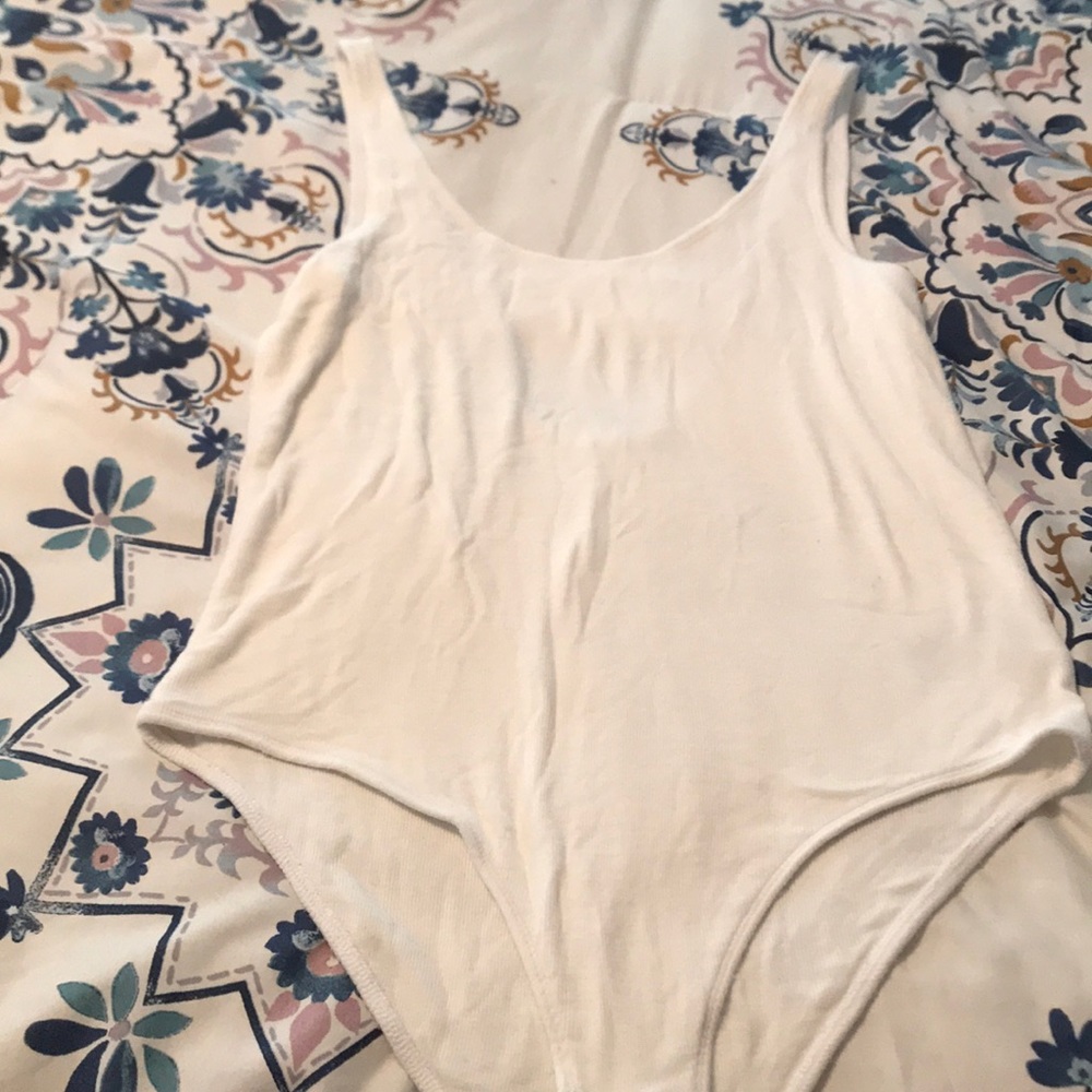 White Ribbed Bodysuit